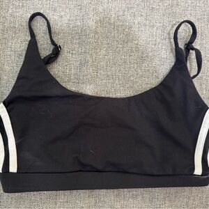 Black Women's Scoop Bralette with Contrast Trim